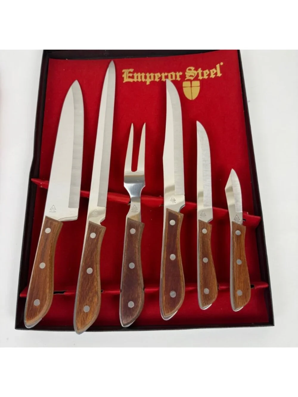 Vintage NOS Emperor Steel Savory 6 Piece Stainless Steel Tempered Cutlery Set w/